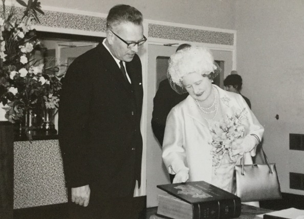 Lord Plant and Queen Elizabeth the Queen Mother 1965